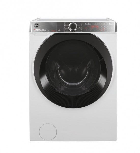 Lavasecadora Hoover H5DPB485BC9 blanca con puerta negra, 8 kg de lavado y 5 kg de secado, en la guía de Híper Ocio