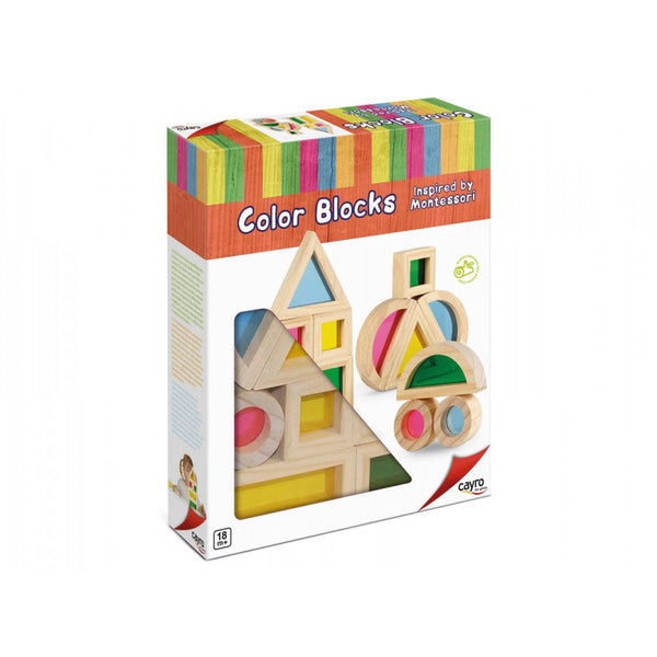 Cayro Bloques de Colores de Madera 8170 - piezas geométricas de construcción para primera infancia - vista principal