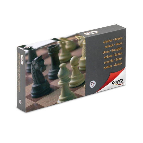 Caja del ajedrez-damas magnético Luxe Cayro 455 con piezas de madera