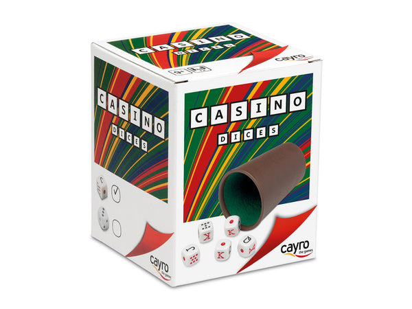 Cubilete Forrado y 5 Dados de Poker Cayro