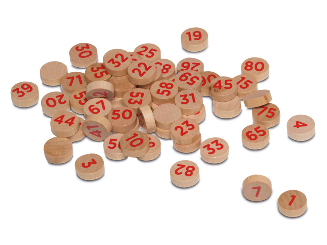 90 Fichas de Madera Marcadas a una Cara Cayro