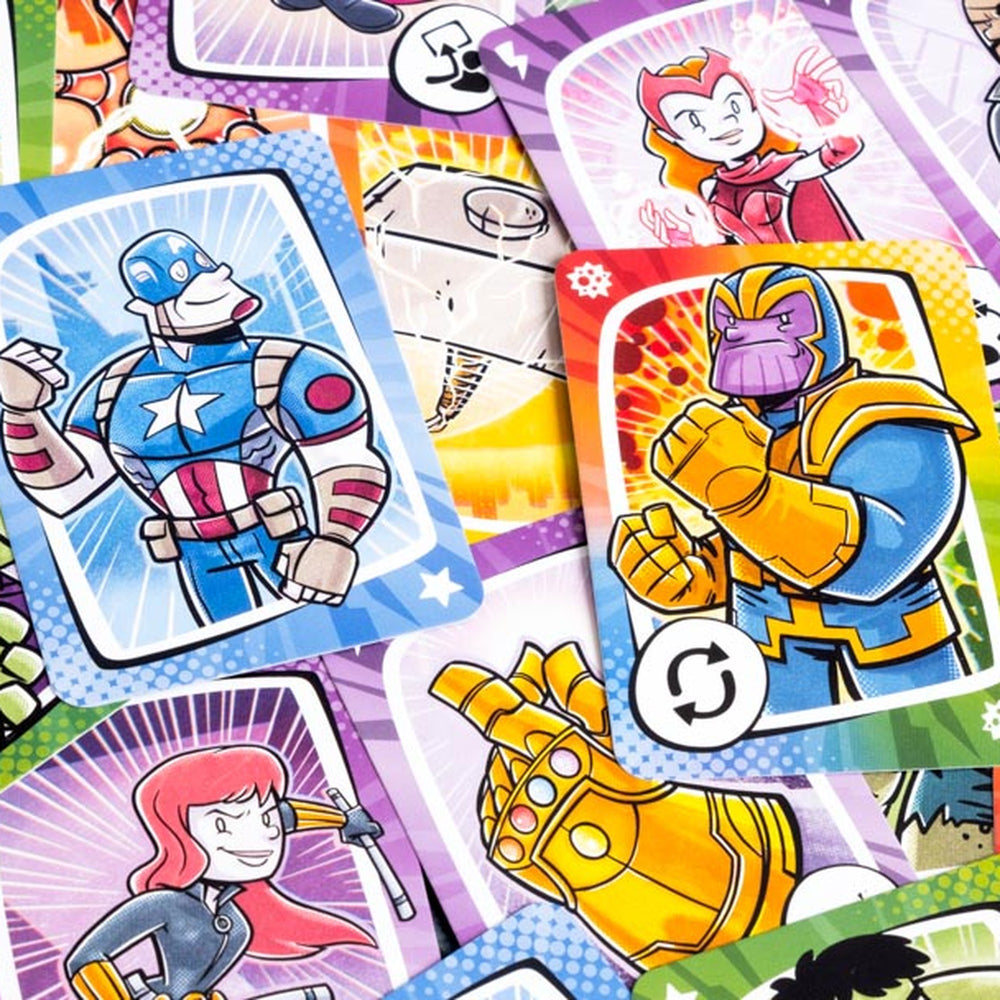 Cartas de Virus! Marvel con Capitán América, Thanos y Viuda Negra