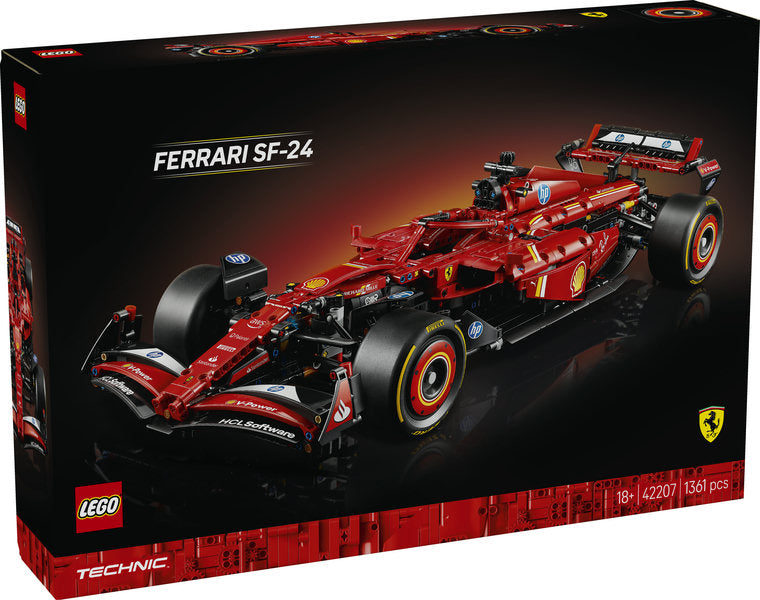 Set LEGO Technic Ferrari SF-24 F1 (42207) montado, réplica de coche de Fórmula 1, ejemplo de la gama Technic 2026