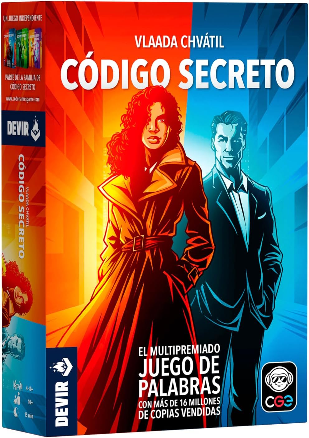Caja del juego de mesa Código Secreto de Devir, uno de los mejores juegos de mesa para grupos grandes