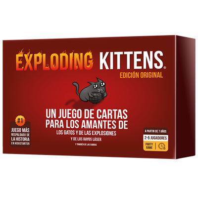 Juego de cartas Asmodee Exploding Kittens edición original, base para aprender a jugar y decidir qué edición comprar