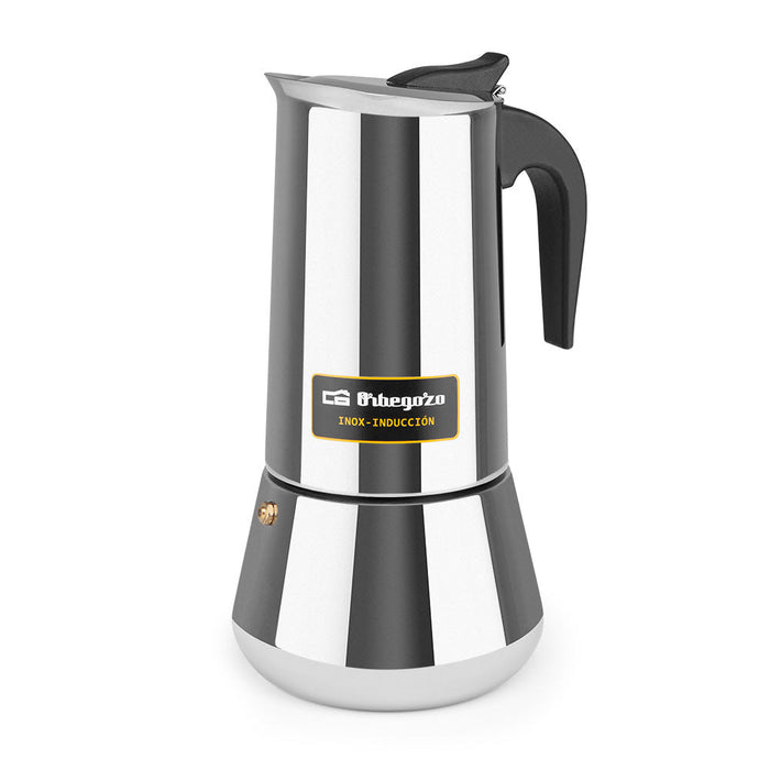 Cafetera italiana Orbegozo KFI 1260 A de acero inoxidable de 12 tazas, apta para inducción