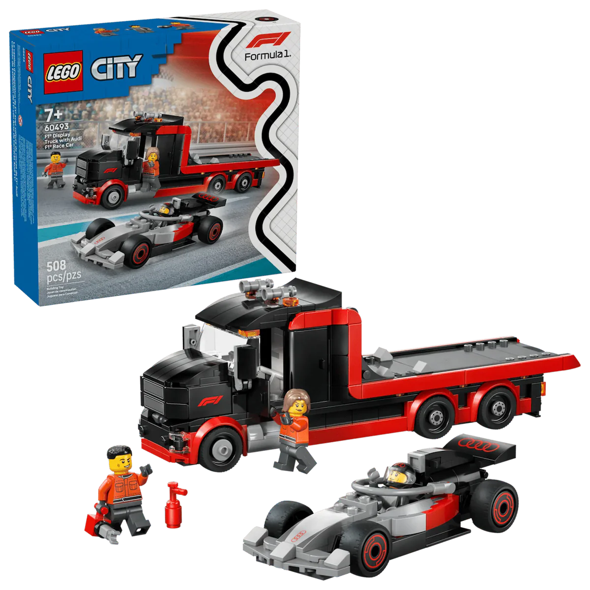 Set LEGO City Camión de Exposición de F1 con coche de carreras Audi (60493)