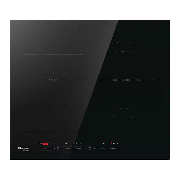 Placa de inducción Hisense HI6352BSCE de 5 fuegos con zona flex, referencia para elegir entre inducción y vitrocerámica en Híper Ocio Albox