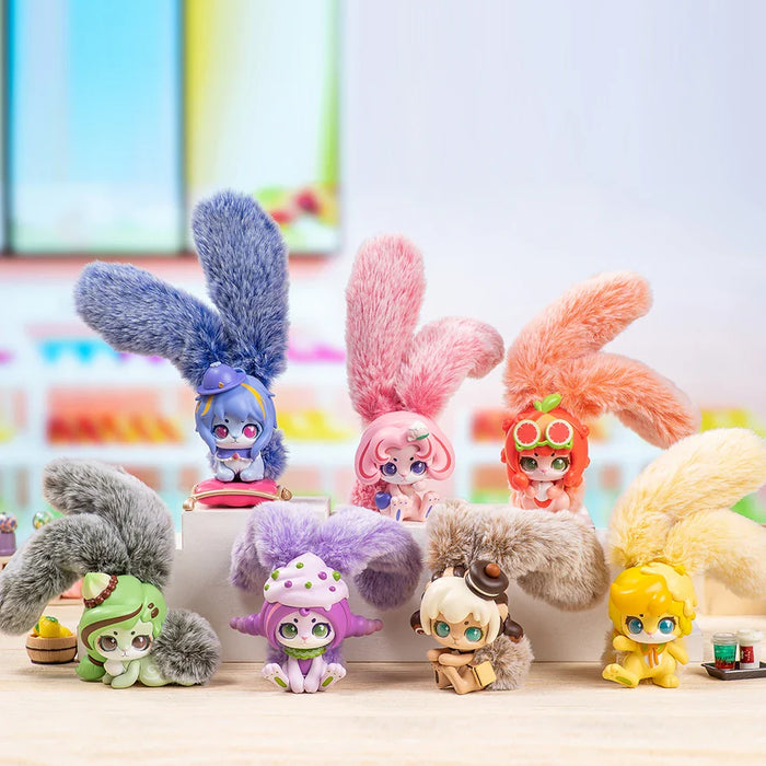 Cup Rabbits Fruit Milk de Awake Toys - blind box coreana con orejas de pelo esponjoso