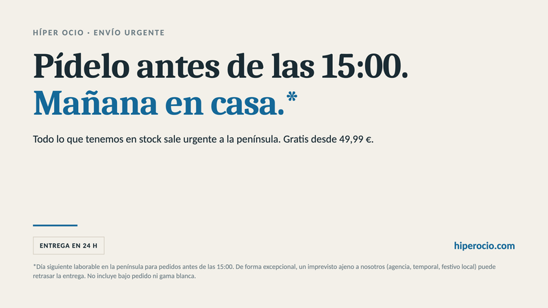Pídelo antes de las 15:00 y lo tienes mañana: envío urgente en 24 horas