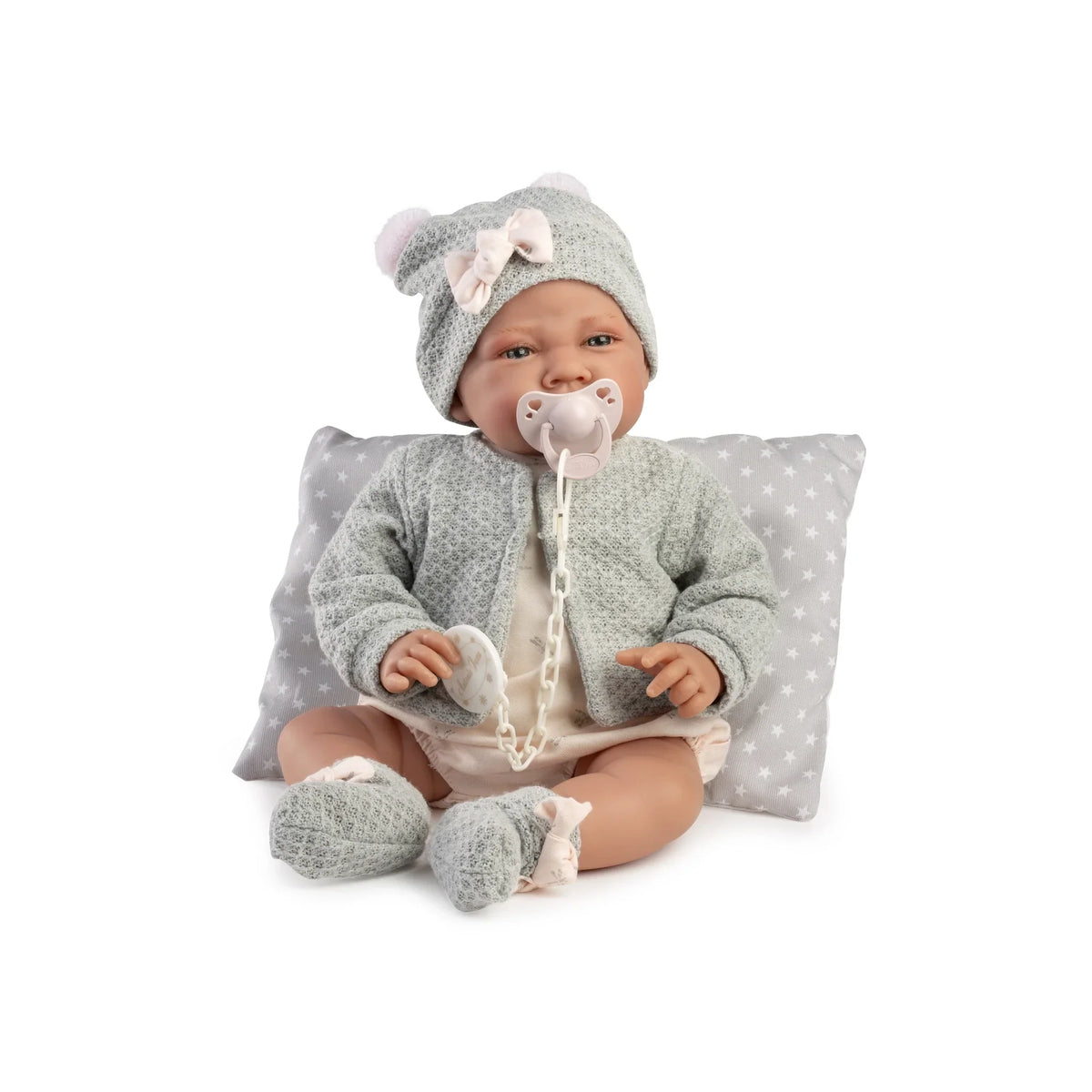 Muñeca Recién Nacida Lúa de Antonio Juan con cojín y chaqueta, regalo de Reyes para elegir por edad