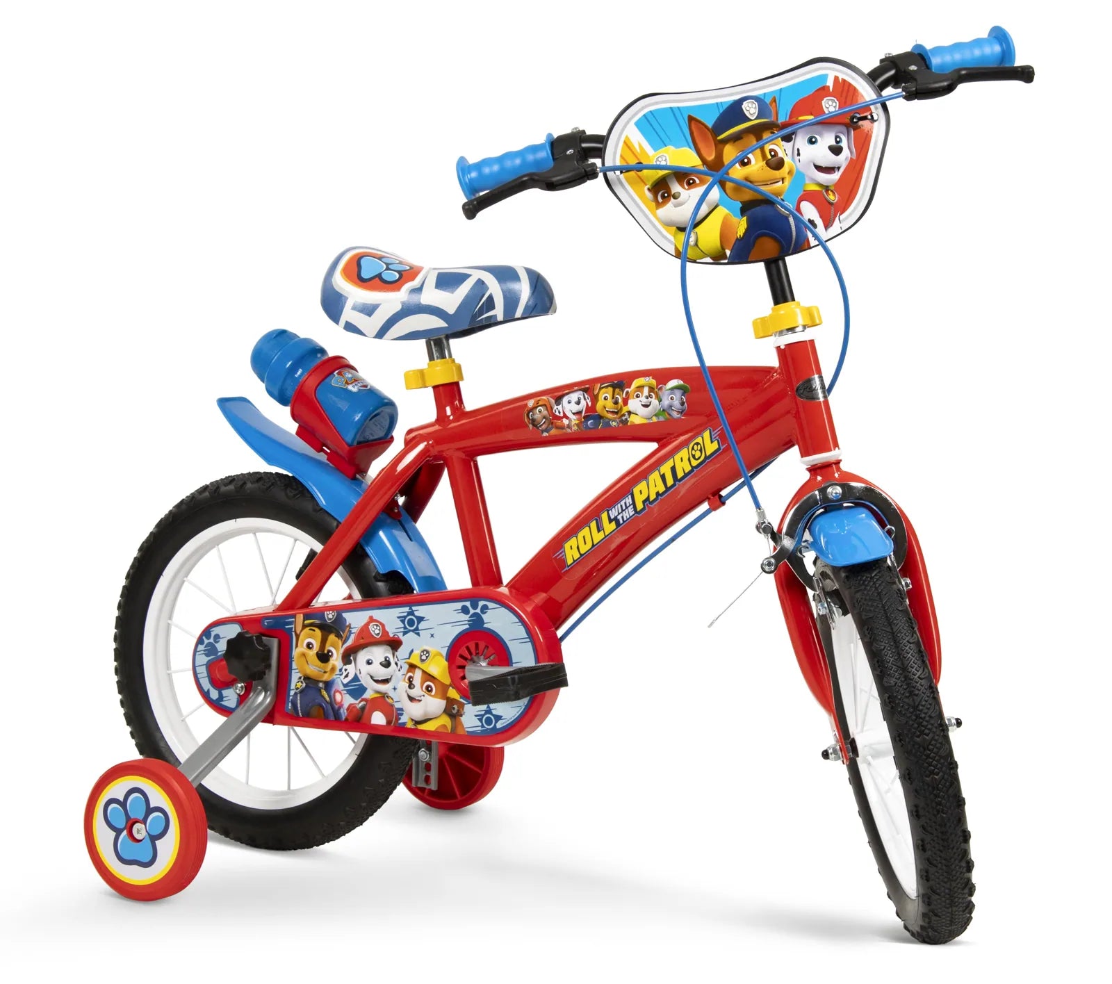 Bicicleta infantil Toimsa 14 pulgadas Paw Patrol con ruedines y cesta