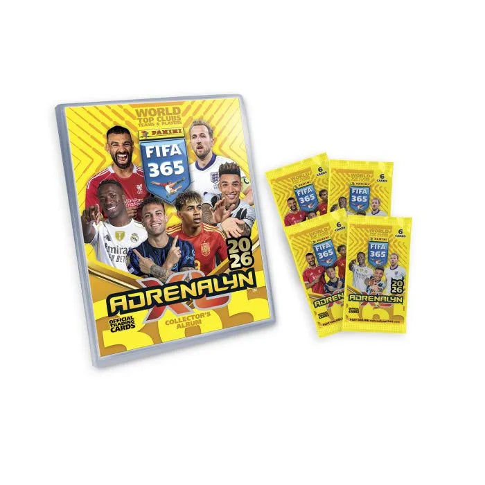 Megapack Panini FIFA 365 Adrenalyn XL 2026 - Archivador + 4 Sobres + 3 Cartas Exclusivas