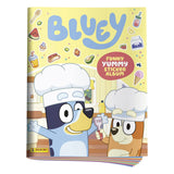Álbum de cromos Panini Bluey Funny Yummy Sticker Album, portada con Bluey y Bingo de cocineros