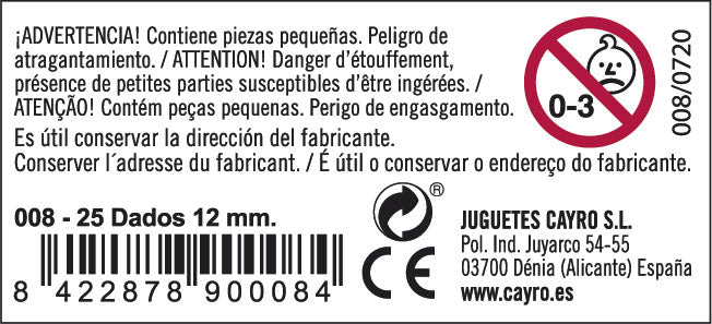 Bolsa con 25 Dados Cayro, imagen 2