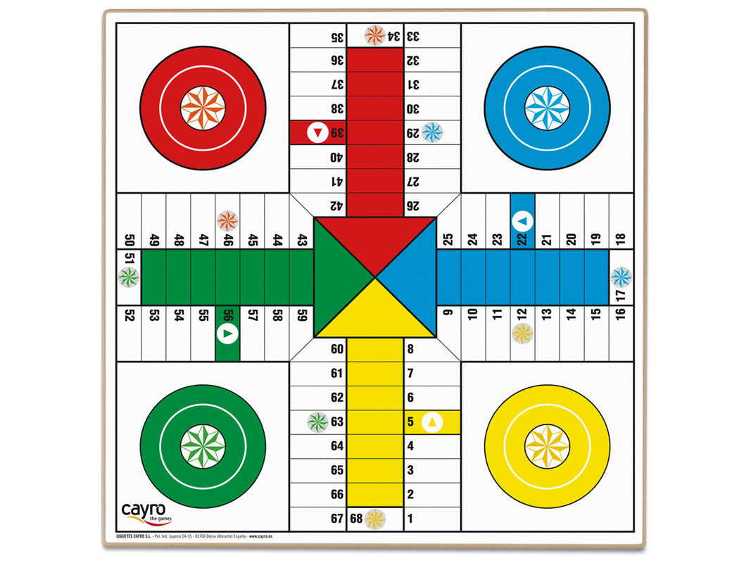 Tablero Parchís – Ajedrez Madera 40x40 cm Cayro