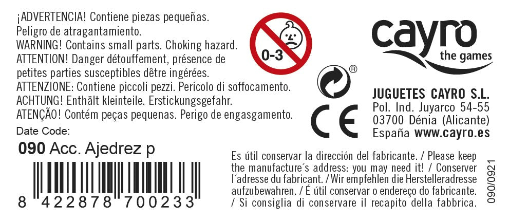 Accesorios Ajedrez nº3 en Caja de Plástico Cayro, imagen 2
