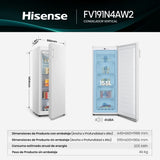 Infografía: Congelador Vertical Hisense FV191N4AW2 155L 4 Estrellas Blanco