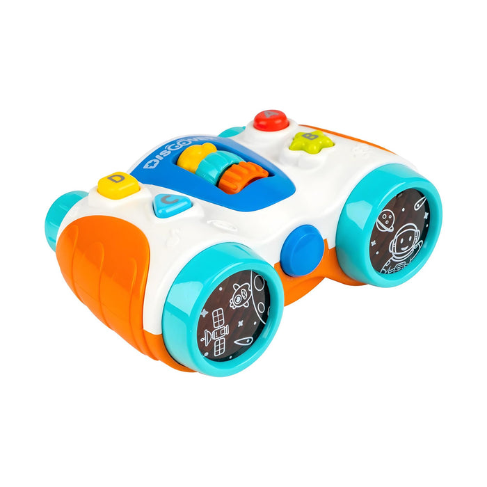 	1.	Prismáticos Infant Toy Planet con diseño colorido, mostrando las luces brillantes y botones de sonido.