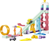 LEGO DUPLO Town 10478 Rampas Creativas “3 en 1” con Vehículos - producto montado sobre fondo blanco