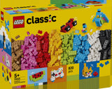 Caja frontal LEGO Classic 11045 Creative Colourful Bricks fondo amarillo: 820 piezas, edad 5+, muestras de modelos construidos (sandía, gato, mando, loro) en esquina inferior