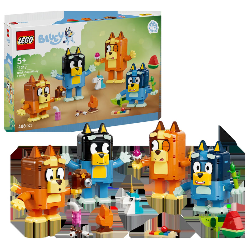 LEGO Bluey 11217 Familia de Bluey para Construir - display: caja + producto montado