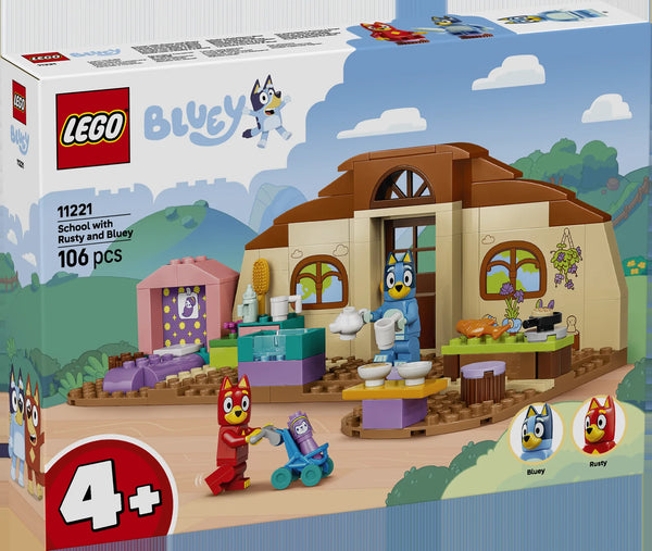 LEGO Bluey 11221 Escuela con Rusty y Bluey - caja frontal oficial