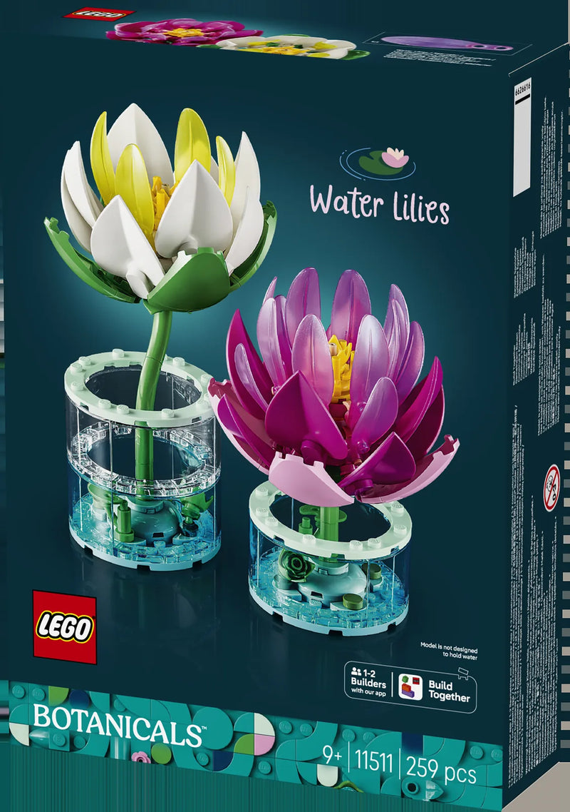 LEGO Botanicals 11511 Nenúfares - caja lateral con detalles del set