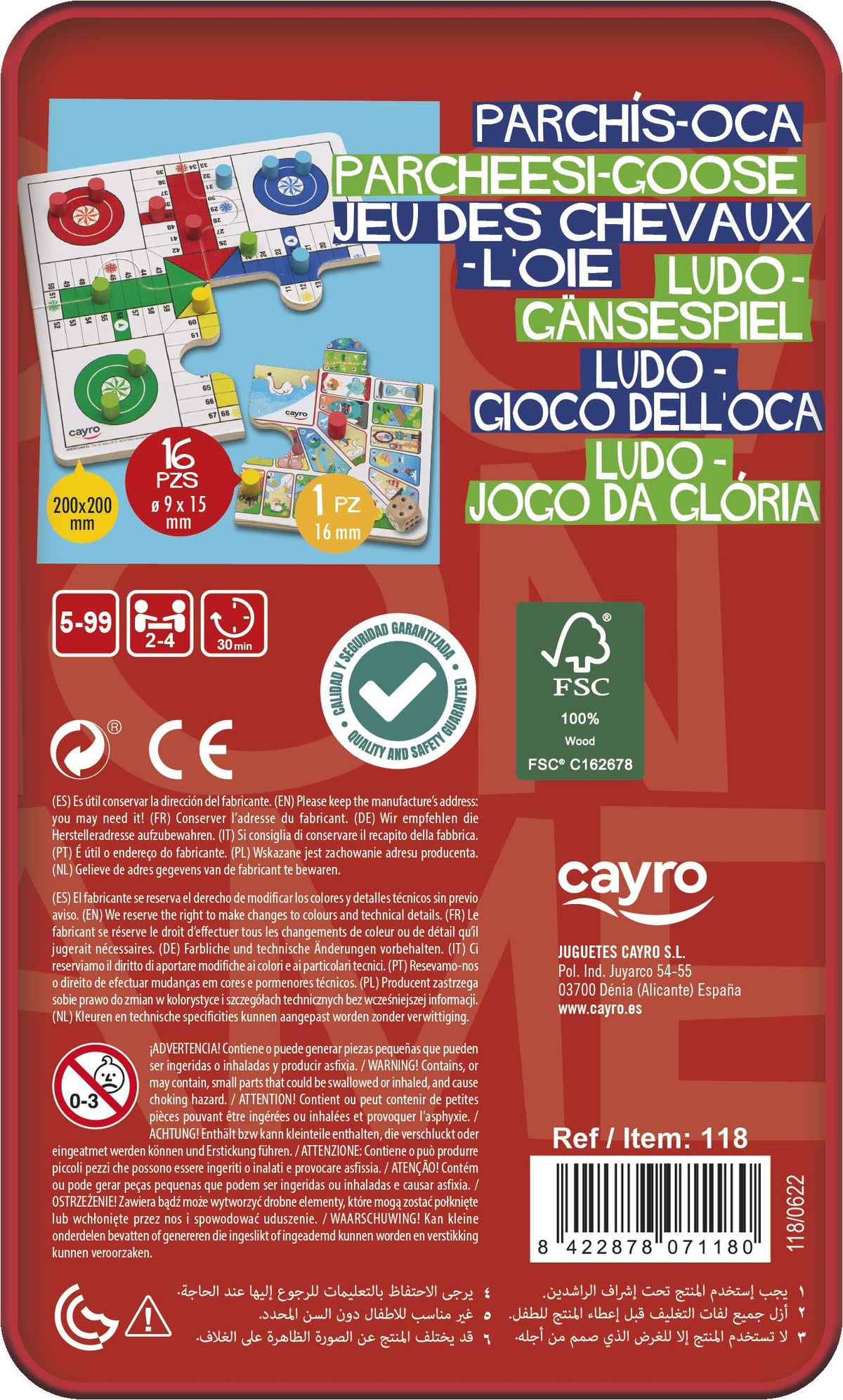 Parchís Oca Caja de Metal Cayro, imagen 4