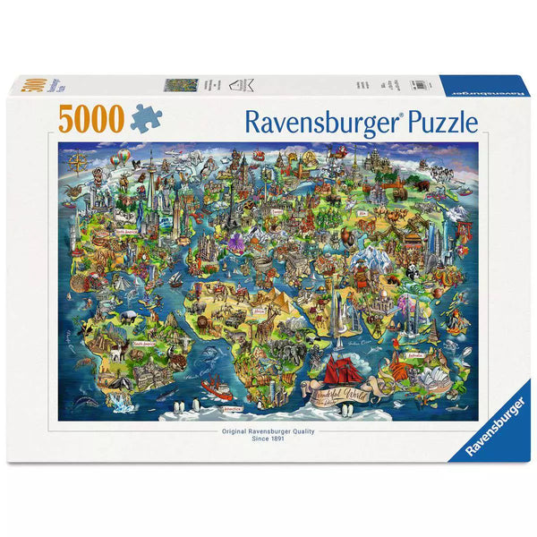 Puzzle Ravensburger Mapa del Mundo Ilustrado 5000 Piezas (12001738)