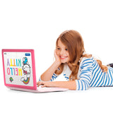 Niña jugando con el ordenador Hello Kitty de Lexibook