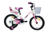 Bicicleta UMIT Romina 16" Blanca-Rosa con Cesta (1615-53)
