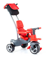 Triciclo Moltó Urban Trike Soft Control rojo 17200 con mango de empuje, barra protectora y bolsa