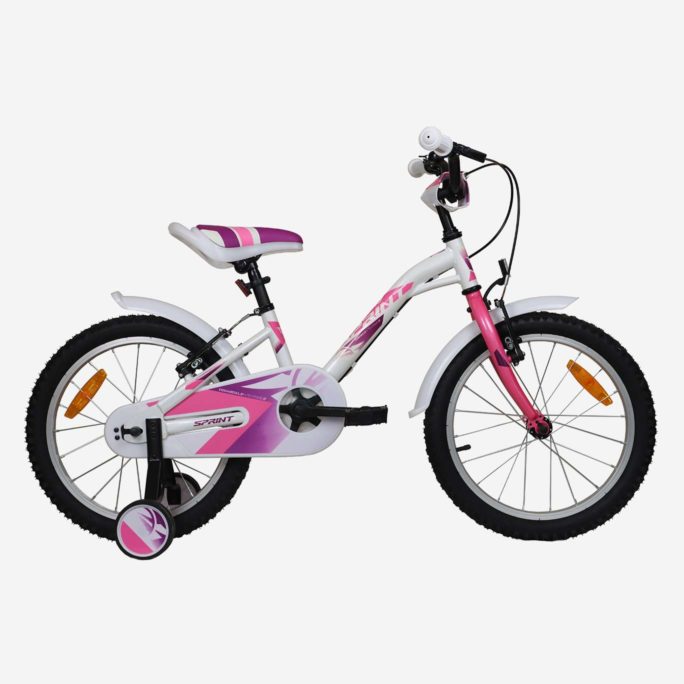 Bicicleta UMIT Alice 18" Blanca-Rosa con Cesta (1825-53)