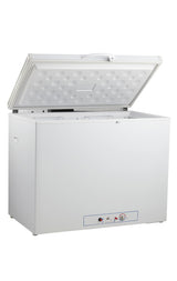 Arcón congelador a gas Vitrokitchen ACG191BE de 191 litros en blanco con la tapa abierta