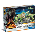 Kit de excavación Jurassic World Triceratops y Velociraptor Clementoni 19289, caja