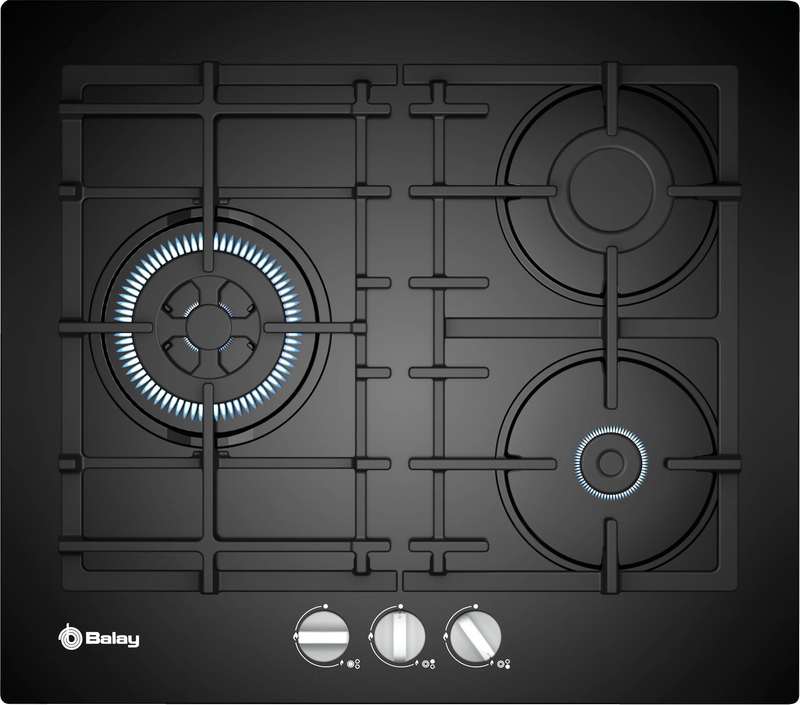 Balay Encimera 3 fuegos Cristalgas (3ETG563HB)