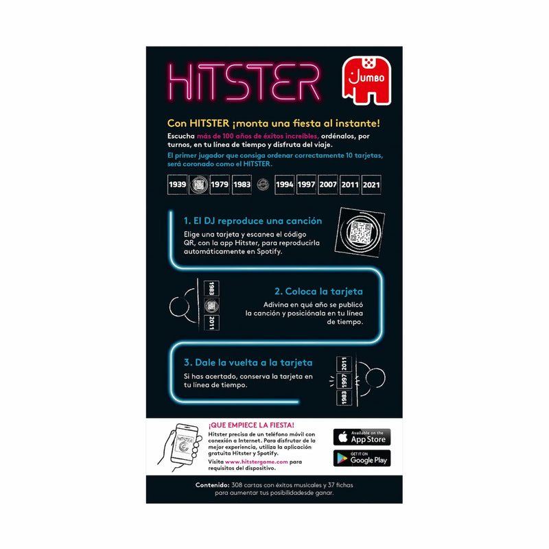 Jumbo Hitster Original - Juego Musical de Mesa con +300 Canciones