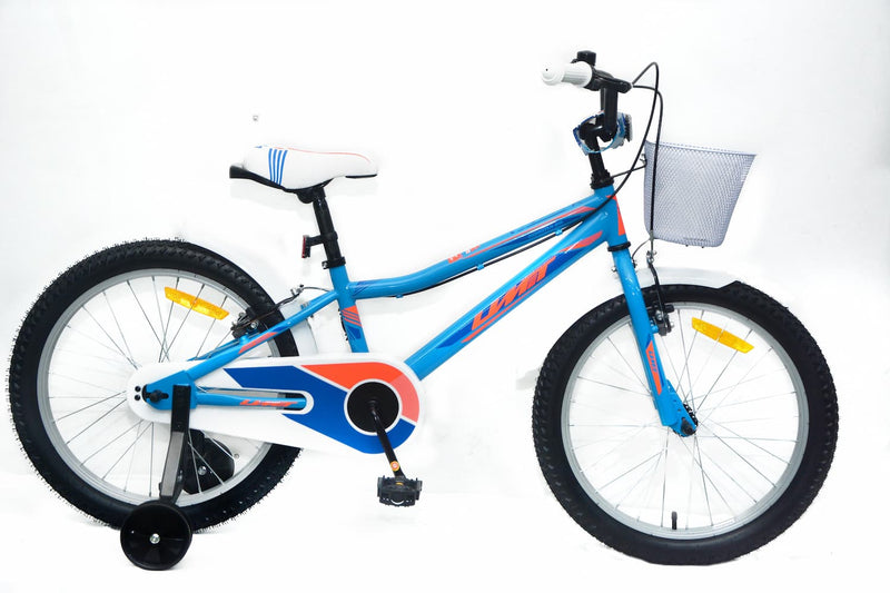 Bicicleta Infantil 20 Pulgadas UMIT Romina Azul y Naranja con Cesta - Ref. 2015-26