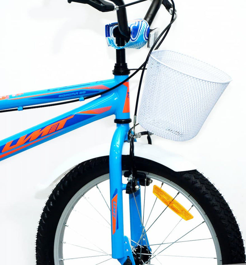 Bicicleta Infantil 20 Pulgadas UMIT Romina Azul y Naranja con Cesta - Ref. 2015-26