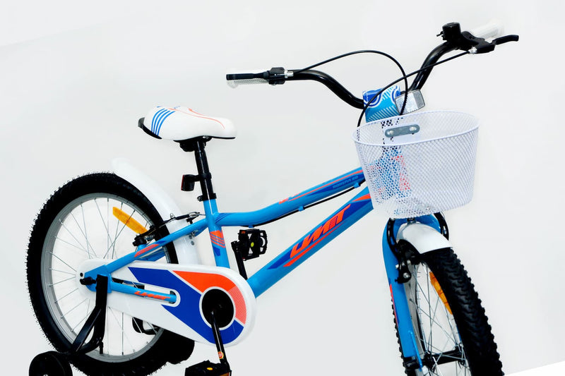 Bicicleta Infantil 20 Pulgadas UMIT Romina Azul y Naranja con Cesta - Ref. 2015-26