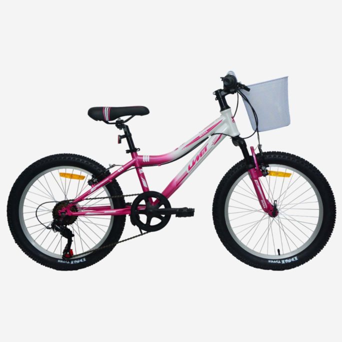 Bicicleta UMIT Diana 20" Rosa-Blanca 6V con Cesta