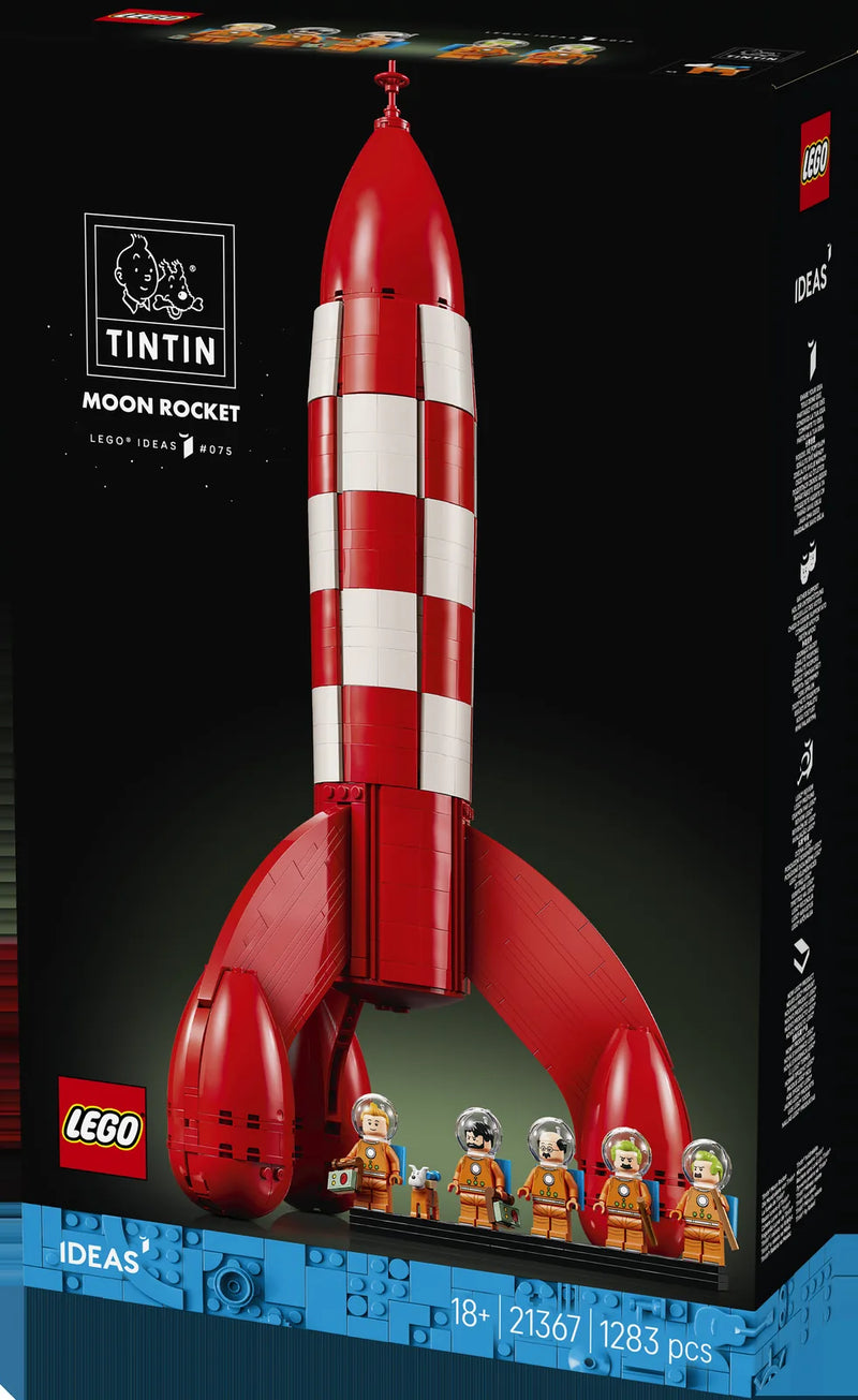 LEGO LEGO Ideas 21367 Cohete Lunar de Tintin® - caja lateral con detalles del set