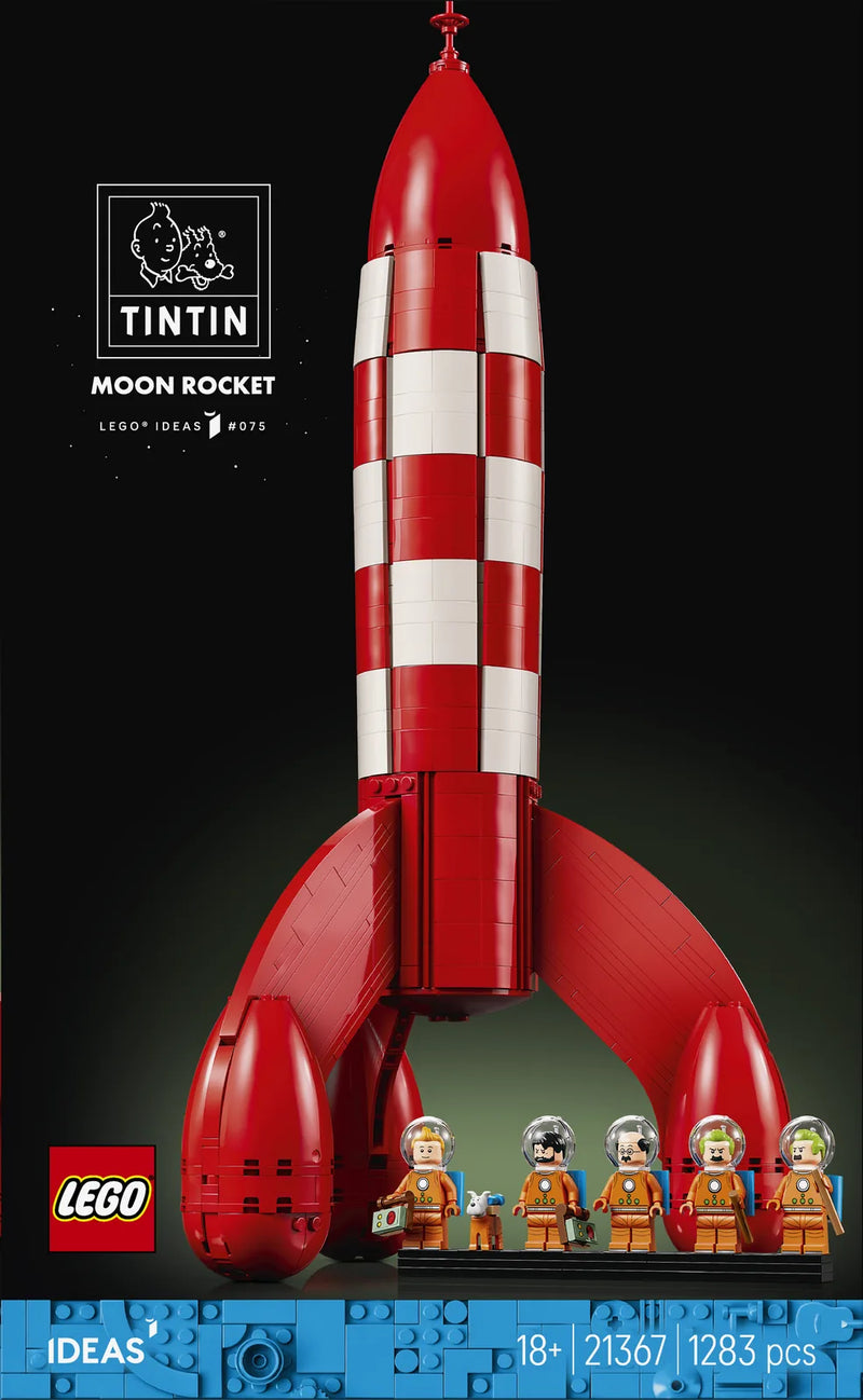 LEGO LEGO Ideas 21367 Cohete Lunar de Tintin® - caja reverso con escenas de juego