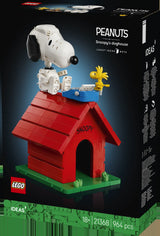Caja lateral LEGO Ideas 21368 Peanuts con perfil del producto montado y especificaciones multilingües detalladas
