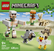 LEGO Minecraft 21592 Ataque del Jinete Avícola en el Desierto - caja reverso con escenas de juego