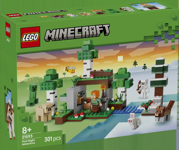 LEGO Minecraft 21593 Aventura de la Primera Noche - caja frontal oficial