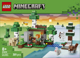 LEGO Minecraft 21593 Aventura de la Primera Noche - caja reverso con escenas de juego