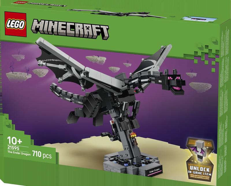 LEGO Minecraft 21595 El Dragón Ender - caja lateral con detalles del set
