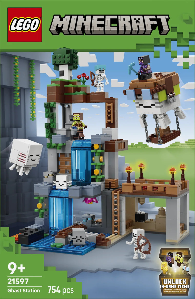 LEGO Minecraft 21597 Estación de Ghasts - caja reverso con escenas de juego
